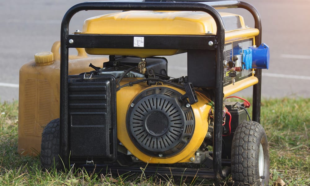 a Generator sitting on a lawn