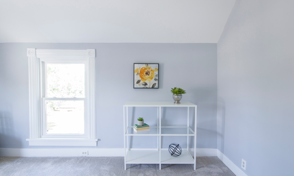 a freshly painted room